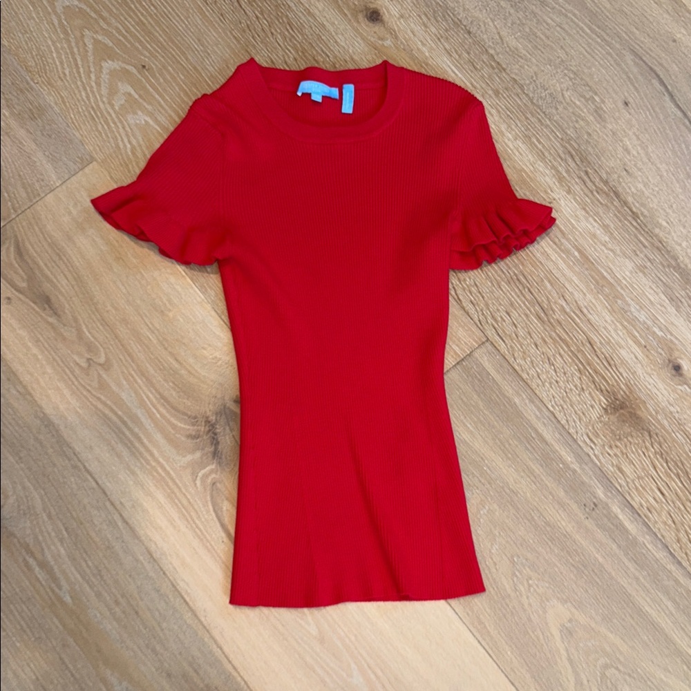 Draper James Vibrant Red Short Sleeve Top